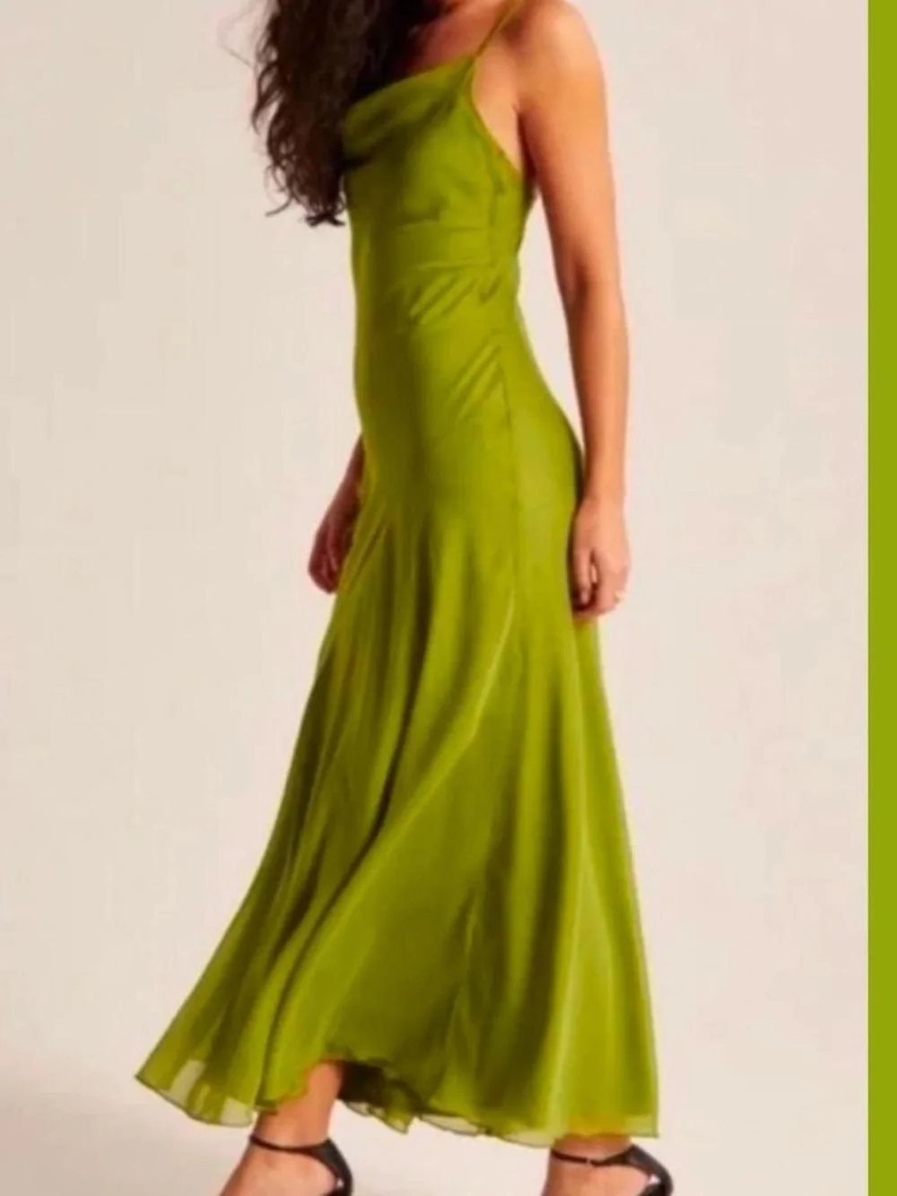 NWT Abercrombie & Fitch Olive Green Slip Maxi Dress Size Small / Tall